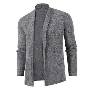 New Retro Men's Sweater Men's <b>Cardigan</b> Stitching Contrast Color <b>Long</b> Sleeved Slim Fit Sweater Jacket Outerwear Fit Sweater Coat - Product Image 2