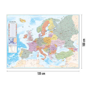 Affiche XXL de la carte de l'Europe moderne, 135 x 100 cm, design du drapeau britannique en anglais - Product Image 5