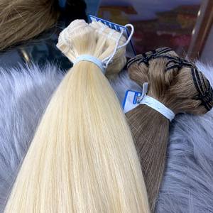 TENDANCE CHAUDE 100% Extensions de Cheveux Vietnamiens de Haute Qualité Couleur Blonde Cheveux Raides Super Brillant Soyeux Grand en Stock - Product Image 1