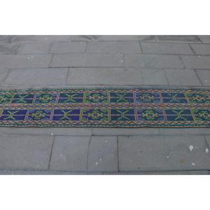 พรมตุรกีวินเทจ ขนาด 1.6x10.1 ฟุต พรมลายต้นไม้และพืชสีน้ำเงิน - Product Image 4