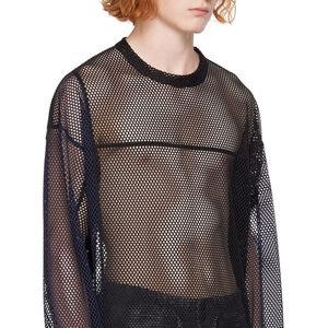 T-shirt en maille à manches longues pour homme de haute qualité, surdimensionné, avec logo imprimé à l'écran, t-shirts en maille de sport 2026 - Product Image 5