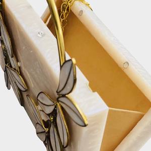 Bolso de Mano de Lujo para Novia, Diseño Artesanal, con Decoración de Perlas de Resina, Accesorio de Moda para Bodas - Product Image 3