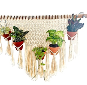 Handmade Cotton Cord Twested Customized Macrame Plant Hanger for <b>Wall</b> and Window Decoration - Product Image 1