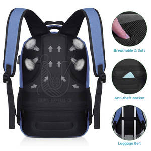 Sac à dos unisexe d'extérieur en stock avec port USB, en polyester imperméable, capacité 56-75L - Couleurs et logos personnalisables - Product Image 2