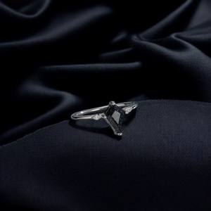 Ensemble de diamants en grès bleu Bague unique en argent sterling 925 plaqué or rose Design romantique pour les fiançailles de mariage des femmes - Product Image 5