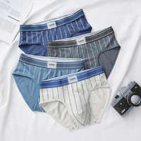 Coton mélangé hommes mi-taille Boxer Triangle slips été glace soie sous-vêtements respirant grande taille Logo sur la taille en gros
