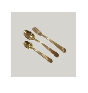 Ensemble de 4 couverts en métal plaqué or avec poignée pour mariage nouveau Look ensemble de couverts en métal nouveau couverts cuillère et fourchette - Product Image 2