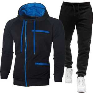 Ensemble de survêtement en molleton de coton personnalisé pour hommes sweat à capuche élégant et pantalon coupe décontractée tenue de sport athlétique et confortable - Product Image 4