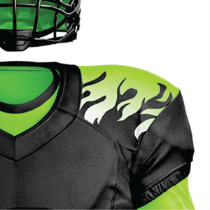 Uniforme de football américain personnalisé 100% polyester sublimé pour hommes matériel d'équipe sergé respirant ensemble de maillots courts devant - Product Image 4