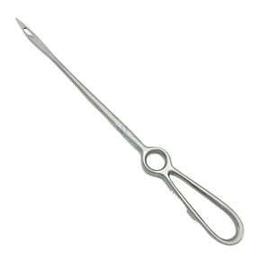 Aiguille de suture vulvaire Buhner 30 cm en acier inoxydable, manuelle, réutilisable, haute qualité pour usage vaginal et hospitalier bovin - Product Image 5