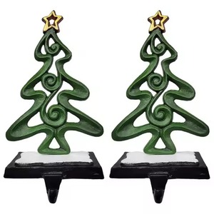 Soporte de calcetín de Metal Vintage para exhibición de Navidad Elegante colgador de vacaciones para medias y decoración de temporada - Product Image 5