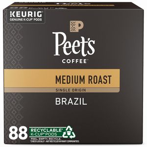Peet's Coffee, Medium Roast Keurig K-Cup Pods, 100% Arabica Coffee - Single Origin Brazil 88 Count - Product Image 4