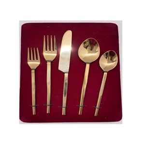 Pure Stainless Steel Flatware Sets With Gold Finishing Hot Selling New Customized Shaped Best for Hotels Restaurants Home Ware - Product Image 1