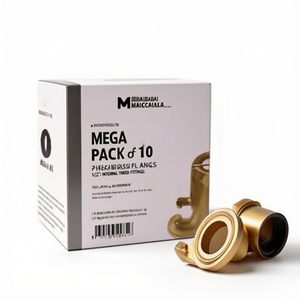 Paquete MEGA de 10 Bridas de Latón Roscadas de 1/2 Pulgada con Rosca Interna - Product Image 3