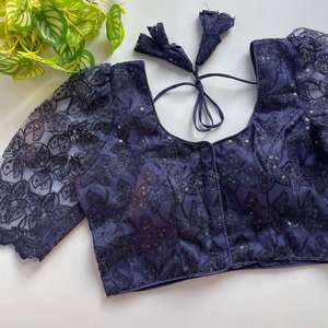 Party Wear Designer Embroidery And Hand Work <b>Readymade</b> Net Fully Stitched Ready To Wear <b>Blouse</b> - Product Image 3