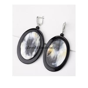 Personalizable mejor calidad pulido cuerno pendiente joyería de moda con diseño geométrico nuevo mejor tamaño personalizado forma artesanía natural - Product Image 2