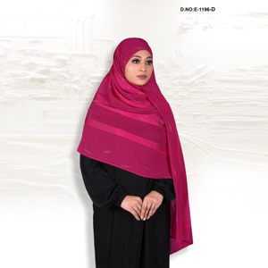Luxury Crystal Accent Long Hijab <b>Scarf</b> <b>for</b> Muslim <b>Women</b> | Soft Chiffon Lightweight & Breathable Stylish Head Cover - Product Image 5