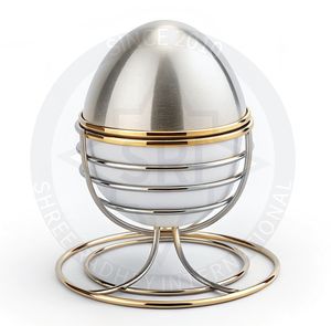 Accesorio de mesa de desayuno de lujo gourmet-Soporte de huevo de acero inoxidable ecológico - Product Image 1
