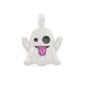 925 Argent Personnalisé Hip Hop Charmes Collier Pendentif Glacé Snapchat Fantôme Dessin Animé VVS Moissanite Diamant Testeur Cadeau pour Lui Elle - Product Image 1