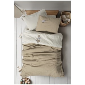 Juego de Ropa de Cama para Bebé Bordado en Algodón con Diseño de Personajes, Pantalla de Lámpara Beige - Product Image 1