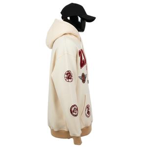 Sudadera con Capucha para Hombre, Tejido Grueso de 320 GSM, Mezcla de Algodón y Felpa, Color Beige, Apliques Bordados, Logotipo Personalizado, Sudaderas Básicas para Hombre - Product Image 3