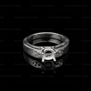 925 Sterling Solid Silver 6mm Pattern Pre Notched Semi Mount Blank Bezel Setting <b>Ring</b> Gemstone Resin <b>Ashes</b> Keepsake DIY Jewelry - Product Image 4