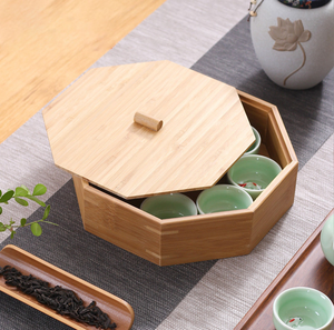 Bamboo dried fruit tea box Handwoven Bamboo Box Eco-Friendly Natural Home Table Decor Wholesale Made by VgreenArt from Vietnam - Product Image 2