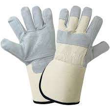 GUANTES DE TRABAJO DE PALMA DE CUERO DE VAQUERA DIVIDIDO TALLA XS VERDE GOMA 3 \ "PUÑO DE SEGURIDAD con FORRO POLAR DE ALGODÓN SOLDADURA DE CONSTRUCCIÓN - Product Image 6
