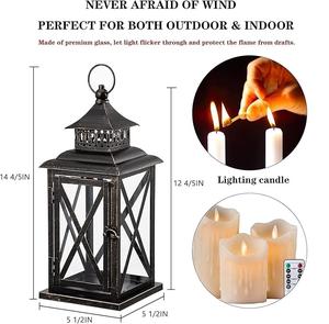 Modern Design Vintage Style <b>Large</b> Square Hanging Xmas <b>Lantern</b> Indoor <b>Outdoor</b> Spring Home Tabletop Christmas Decorations Factory - Product Image 6