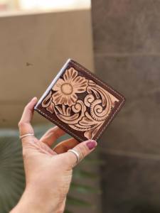 Portefeuille en cuir artisanal pour homme, portefeuille long à fermeture éclair, vente chaude, couleur marron foncé, porte-monnaie, cadeau pour lui - Product Image 2