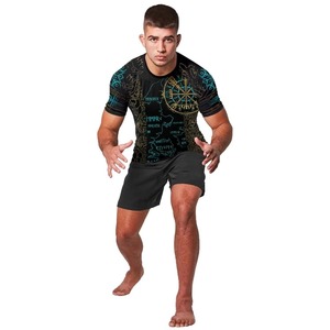 T-shirt de compression athlétique respirant à séchage rapide, écologique, en spandex/polyester, vêtements de performance personnalisés pour les arts martiaux - Product Image 5