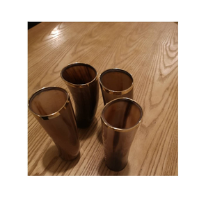 Verre à liqueur/vodka classique en corne écologique de qualité supérieure, fait à la main, avec logo personnalisé, bordure en laiton – Vente flash - Product Image 3