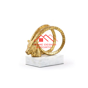 Decoración de mesa, pieza de exhibición de Metal para el hogar, Hotel, oficina, Decoración de mesa, diseño de hoja de fundición con acabado dorado - Product Image 3