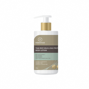 HOMKHAO Lait de Riz Thaïlandais Protéine de Soie Lotion Corporelle Hydratante Blanchissante 250G Ingrédients Naturels Sans Paraben Artificielle - Product Image 1