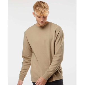 Sudadera de cuello redondo de peso medio Sudadera de cuello redondo teñida con pigmento de alta calidad Arenisca - Product Image 1