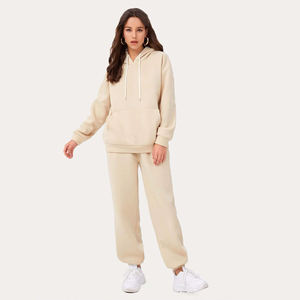 Pull à capuche surdimensionné pour femmes avec pantalon Sweat-shirt Joggers Loose Tracksuit Custom Design Women Fleece Tracksuit Jogging suit - Product Image 4