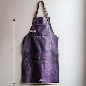 Hot Selling LPN-0031 Professional Bib Soft Genuine <b>Leather</b> Full Length Waterproof Oil-Proof Convenient Pocket Easy Care Durable - Product Image 3