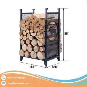 High Quality Customized Standard Size Stainless Steel Fireplace <b>Log</b> Rack Modern Design Foldable Floor Type <b>Storage</b> Holders Racks - Product Image 2
