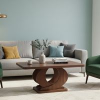 Mesa de centro de madera de diseño con forma minimalista y belleza de madera natural para interiores de casas modernas