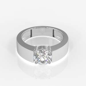 Bague en or 9 carats pour homme avec diamant cultivé en laboratoire, design simple et classique - Product Image 5
