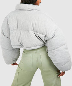 Chaqueta acolchada recortada gruesa OEM/ODM al por mayor para mujer, chaquetas femeninas de manga larga, chaquetas recortadas transpirables de peso pesado - Product Image 6