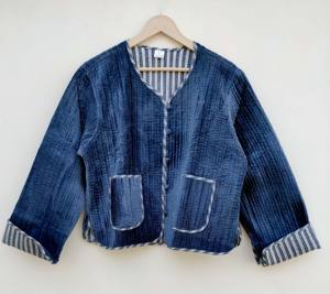 Chaqueta Reversible Acolchada de Terciopelo Sólido para Mujer, con Botones, Forro de Algodón, Ecológica, Transpirable, Diseño Otoño/Invierno - Product Image 4