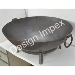 Brasero de Hierro Fundido Artesanal para Exteriores, Kadai Decorativo para Jardín, Brasero Antiguo de Leña Estilo Rústico - Product Image 4