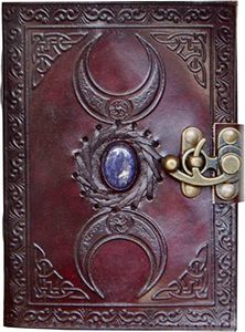 Journal en cuir fait main avec troisième oeil pierre celtique Triple lune Vintage en relief sans doublure 7x5 pouces nouveau bloc-notes quotidien cadeau - Product Image 1