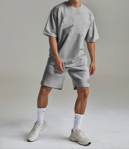 Factory Made Casual Breathable Knitted Street Style RIG ATTIRE 100% Cotton Men's Twin Set Summer Contrast Color Shorts 2-Piece - Product Image 6