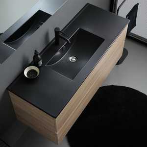 Mobile da Bagno in Quercia da 120cm con Lavabo Belize Nero Opaco, Set Bagno Premium - Product Image 2