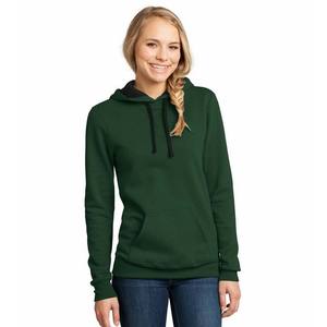 Sweat à capuche vert foncé pour femme, grande taille, logo personnalisé sur le devant, 100% coton molletonné, coupe ample - Product Image 1