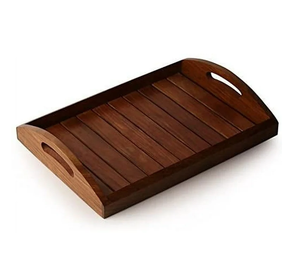 Bandeja de Té Rectangular de Madera, Precios Más Bajos, Bandeja de Comedor Rectangular con Estilo Clásico para Cocina y Mesa - Product Image 2