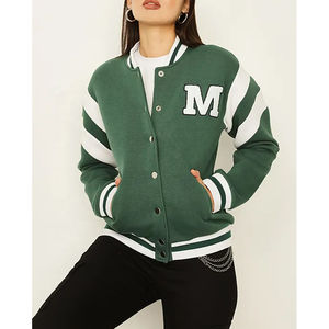 Otoño Invierno mujer ropa personalizada Letterman béisbol chaquetas manga larga Mujer Crop Varsity chaqueta - Product Image 4