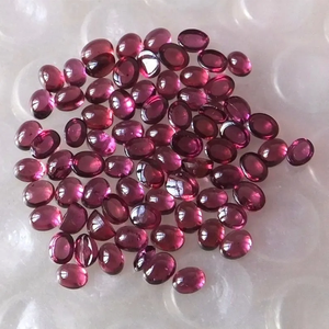 พลอยโกเมน rhodolite ธรรมชาติ6x8มม. อัญมณีทรงรีเรียบขายส่ง - Product Image 1